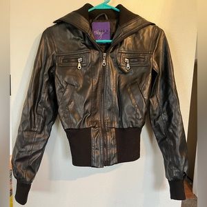 Miley Cyrus/Max Azria faux leather jacket